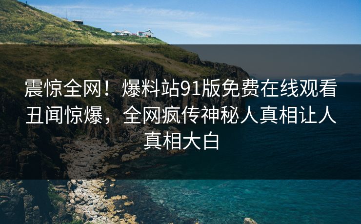 震惊全网！爆料站91版免费在线观看丑闻惊爆，全网疯传神秘人真相让人真相大白