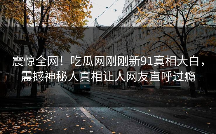 震惊全网！吃瓜网刚刚新91真相大白，震撼神秘人真相让人网友直呼过瘾