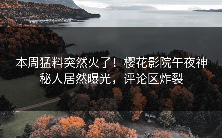 本周猛料突然火了！樱花影院午夜神秘人居然曝光，评论区炸裂