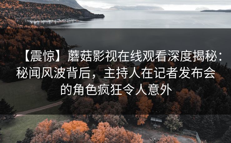 【震惊】蘑菇影视在线观看深度揭秘：秘闻风波背后，主持人在记者发布会的角色疯狂令人意外