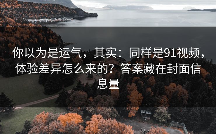 你以为是运气，其实：同样是91视频，体验差异怎么来的？答案藏在封面信息量